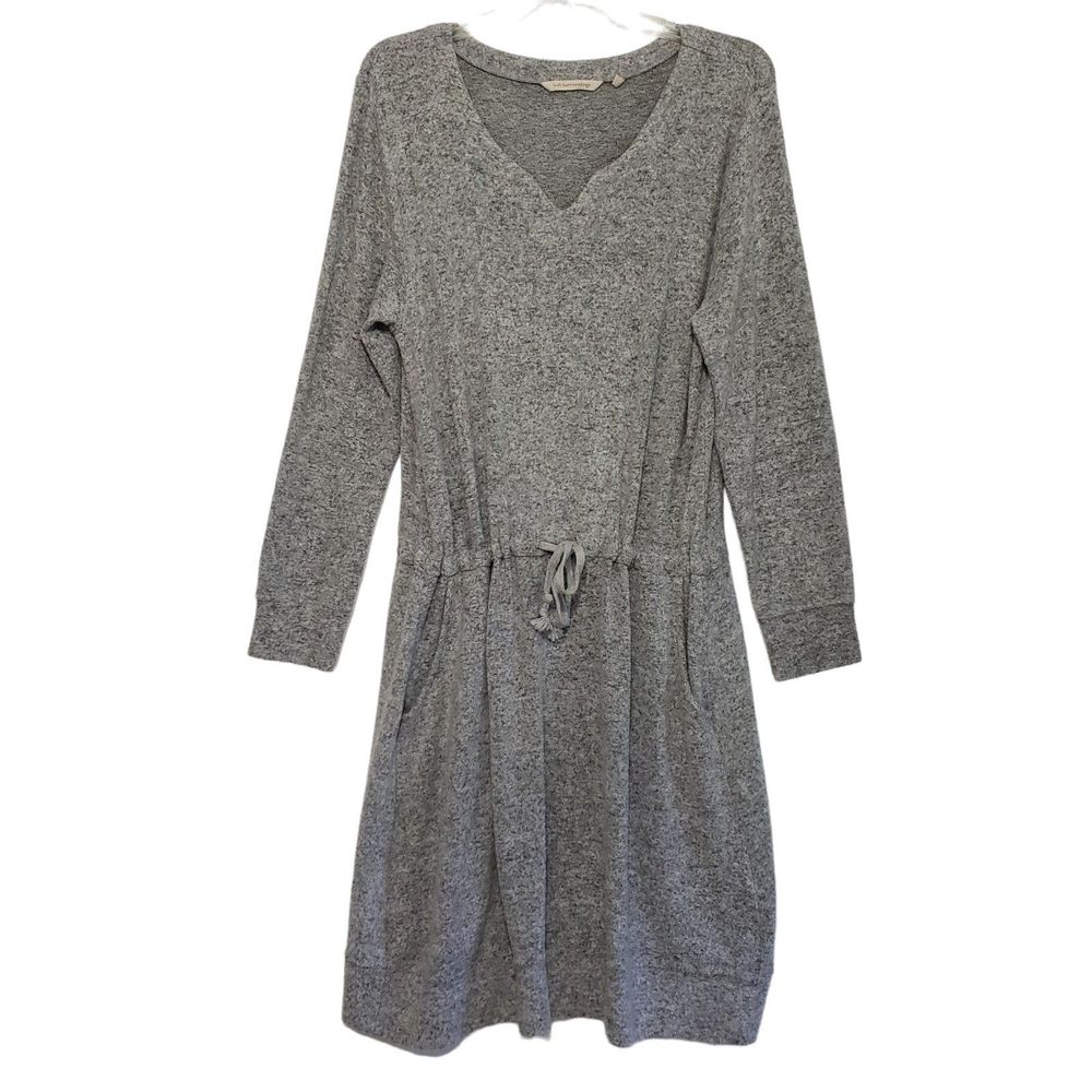 Soft Surroundings Heavyweight Long Sleeve Medium Grey Dress; Stretchy, Oversized